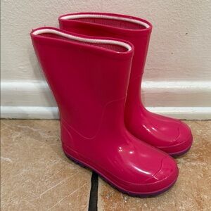 Vibrant Pink Kids Rain Boots